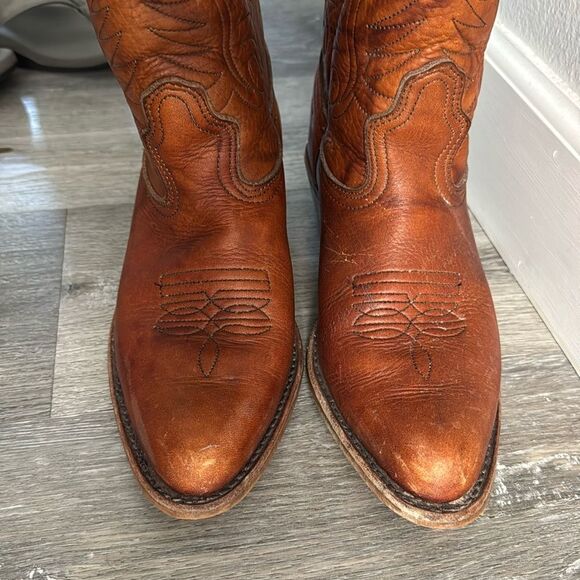 Dexter Women Boots Western Cowboy Sz 8.5 Cognac Brown Mid Calf Unisex Men 6 - Picture 11 of 11